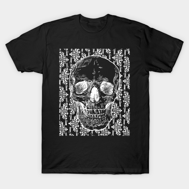 Vintage Goth Skull And Wallpaper Goth Skull T Shirt Teepublic 